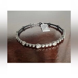 NWT freida rothman sterling silver black rhodium plated slip on bangle bracelet